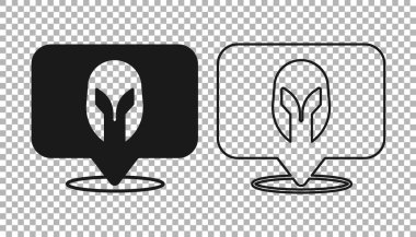 Siyah Ortaçağ demir miğferi, şeffaf arka planda izole edilmiş kafa koruma ikonu. Şövalye miğferi Vektör
