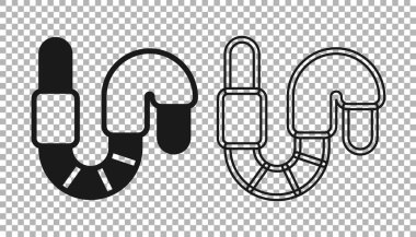 Siyah Solucan simgesi şeffaf arkaplanda izole edildi. Balık oltası. Vektör