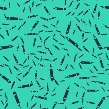 Silgi simgesine sahip siyah kalem yeşil arka planda izole edilmiş pürüzsüz desen. Çizim ve eğitim araçları. Okul sembolü. Vektör