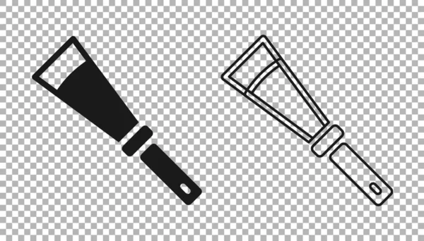 Schwarzes Imkermesser-Symbol, isoliert auf transparentem Hintergrund. Das Werkzeug des Imkers. Vektor — Stockvektor
