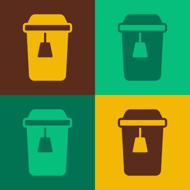 Arka planda izole edilmiş Pop Art Cup çay ikonu. Vektör