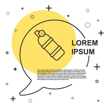 Aqualung simgesi beyaz arkaplanda izole edildi. Dalgıçlar için oksijen tüpü. Dalış ekipmanları. Olağanüstü bir spor. Su altı ekipmanları. Rastgele dinamik şekiller. Vektör