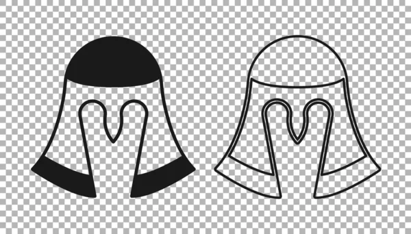 Siyah Ortaçağ demir miğferi, şeffaf arka planda izole edilmiş kafa koruma ikonu. Şövalye miğferi Vektör — Stok Vektör