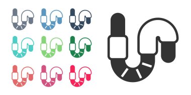 Beyaz arkaplanda siyah solucan simgesi izole edildi. Balık oltası. Simgeleri renklendirin. Vektör