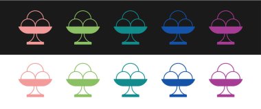 Dondurmayı siyah beyaz arka planda izole edilmiş vazodaki ikona koy. Güzel sembol. Vektör