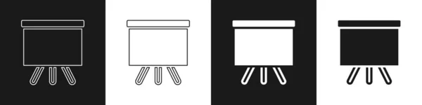 Zestaw ikona tablicy odizolowany na czarno-białym tle. Szkolny znak tablicy. Wektor — Wektor stockowy