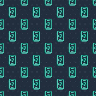 Acil durumda aranacak yeşil hat telefonu. 911 ikonunu ara. Mavi arka planda pürüzsüz bir iz var. Polis, ambulans, itfaiye, çağrı, telefon. Vektör