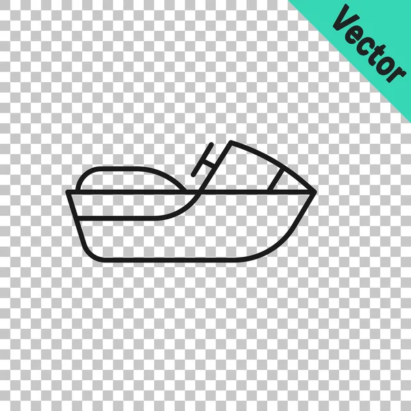 Línea negra Icono de Jet ski aislado sobre fondo transparente. Scooter de agua. Deporte extremo. Vector — Vector de stock