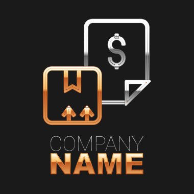 Waybill çizgisi simgesi siyah arkaplanda izole edildi. Renkli taslak konsepti. Vektör