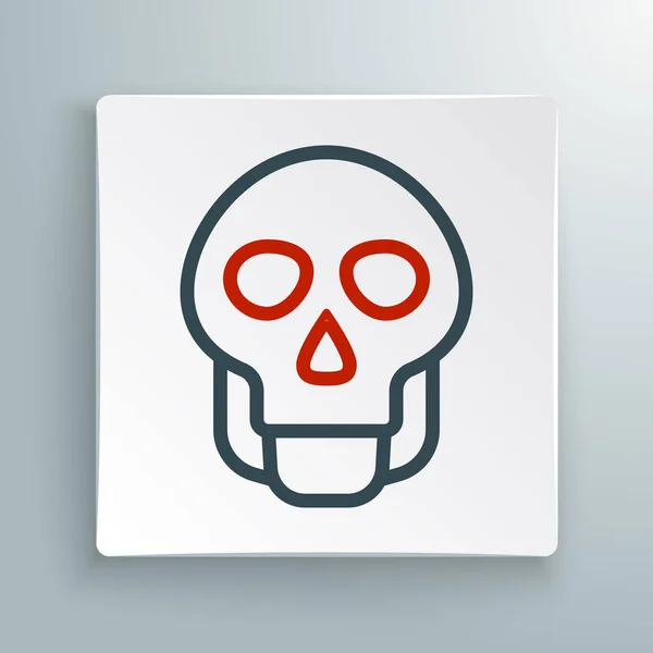 Line Skull Symbol isoliert auf weißem Hintergrund. Frohe Halloween-Party. Buntes Rahmenkonzept. Vektor — Stockvektor