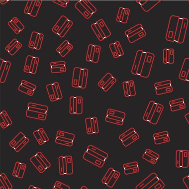 Çizgi kredi kartı simgesi siyah arkaplanda izole edilmiş. Çevrimiçi ödeme. Nakit çekilmesi. Finansal operasyonlar. Alışveriş tabelası. Vektör