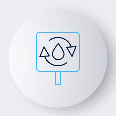 Beyaz arkaplanda izole edilmiş temiz su simgesini geri dönüştür. İşaret geri dönüşümlü bir damla su. Renkli taslak konsepti. Vektör