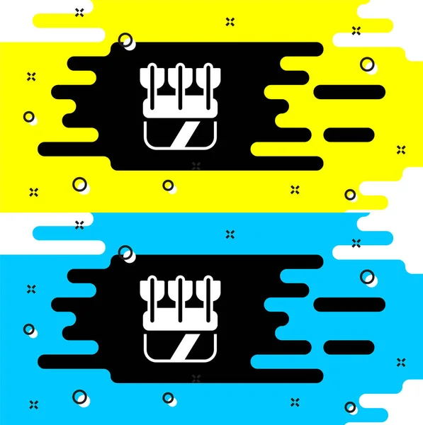 Vit Quiver med pilar ikon isolerad på svart bakgrund. Vektor — Stock vektor