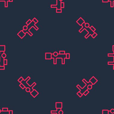 Kırmızı çizgili keskin nişancı optik görüş ikonu siyah arkaplandaki kusursuz deseni izole etti. Keskin nişancı dürbünü. Vektör