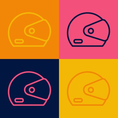 Pop Art Line yarış başlığı simgesi renk arkaplanında izole edildi. Vektör