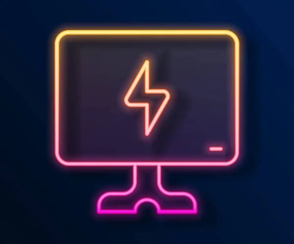 Glowing neon line Smart Tv icon isolated on black background. Television sign. Vector — Stock Vector