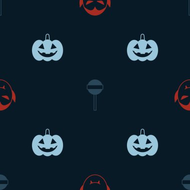 Vampir, Lollipop ve Balkabağı 'nı kusursuz kalıba sokun. Vektör