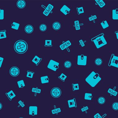 Şifreli para Bitcoin 'i, alışveriş arabasını ekran laptopuna yerleştirin. Açık ve Cüzdan' ı kusursuz bir şekilde işaretleyin. Vektör