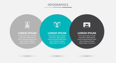 Conga davulları, Stereo hoparlörleri ve Retro ses kasetlerini ayarla. Ticari bilgi şablonu. Vektör