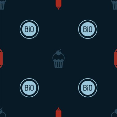 Rolling pin, Muffin ve Banner 'ı biyo-dizilime ayarlayın. Vektör