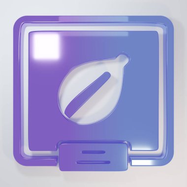 Purple-blue Seeds of a specific plant icon isolated on grey background. Minimalism concept. 3D render illustration.