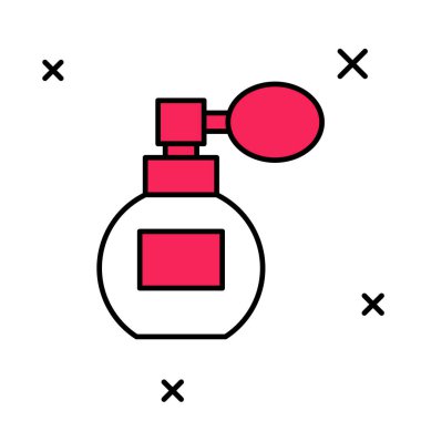 Doldurulmuş Parfüm simgesi beyaz arkaplanda izole edildi. Vektör.
