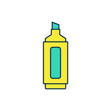 Doldurulmuş İşaretleyici kalem simgesi beyaz arkaplanda izole edildi. Vektör.