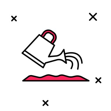 Doldurulmuş ana hatlı Su Kutusu simgesi beyaz arkaplanda izole edildi. Sulama sembolü. Vektör.