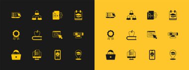 Çevrimiçi Eğitim Sınav Anketi Kitabı 'nı A notuyla ve sınıf simgesiyle ayarla. Vektör.