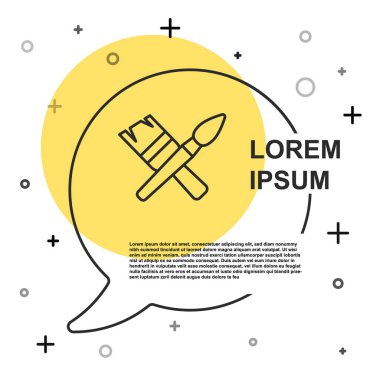 Beyaz arkaplanda siyah çizgi boya fırçası simgesi izole edildi. Rastgele dinamik şekiller. Vektör.