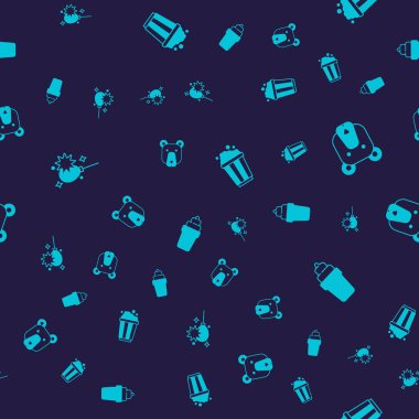 Kurdeleli Balonlar, karton kutuda patlamış mısır ve kusursuz desenli dondurmalı waffle hazırla. Vektör.