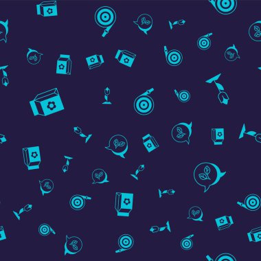 Tohumlarla dolu bir paket çiçek lale bahçesi hortumu ve Yaprak 'ı kusursuz desene ayarlayın. Vektör.