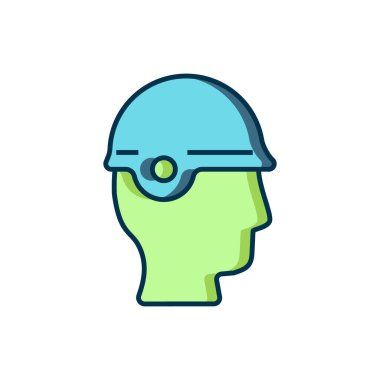 Beyaz arkaplanda izole edilmiş ana hatlı beyzbol başlığı simgesi. Düz çizgili, gölgeli. Vektör.