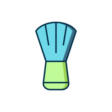 Doldurulmuş dış görünüş fırçası simgesi beyaz arkaplanda izole edildi. Düz çizgili, gölgeli. Vektör.