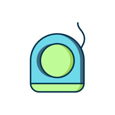 Doldurulmuş diş ipi simgesi beyaz arkaplanda izole edildi. Düz çizgili, gölgeli. Vektör.