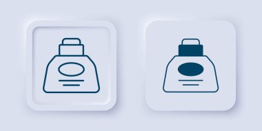 Gri arkaplanda Inkwell simgesi dolduruldu ve ana hatları belirlendi. Kare düğmesi. Vektör.