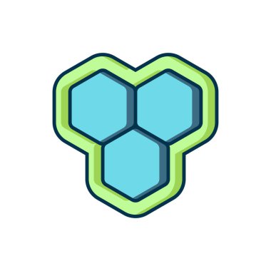 Doldurulmuş ana hatlı bal peteği simgesi beyaz arkaplanda izole edildi. Bal hücrelerinin sembolü. Tatlı doğal yemek. Düz çizgili, gölgeli. Vektör.