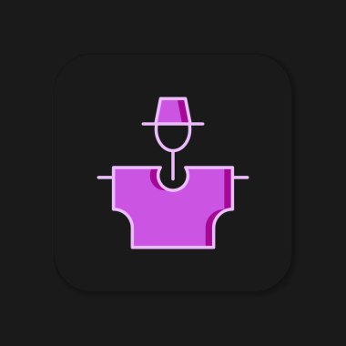 Doldurulmuş Korkuluk simgesi siyah arkaplanda izole edildi. Düz çizgili, gölgeli. Vektör.