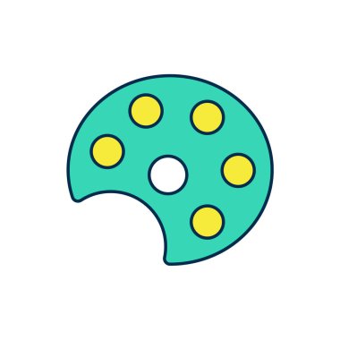 Doldurulmuş Palet simgesi beyaz arkaplanda izole edildi. Vektör.