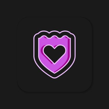 Doldurulmuş immün sistem simgesi siyah arkaplanda izole edildi. Tıbbi kalkan. Düz çizgili, gölgeli. Vektör.