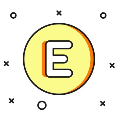 Doldurulmuş Pusula Batı simgesi beyaz arkaplanda izole edildi. Rüzgâr yön bulma sembolü. Rüzgar gül işareti. Düz çizgili, gölgeli. Vektör.