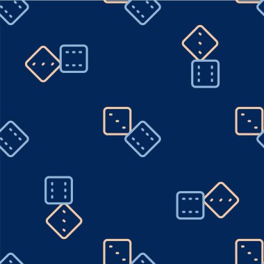 Satır Oyunu simgesi mavi arkaplanda izole edilmiş kusursuz desen. Kumarhane kumarı. Vektör.
