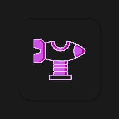 Siyah arkaplanda izole edilmiş oyun alanı simgesindeki ana hatlı Swing düzlemi. Uçaklı atlıkarınca çocukları. Eğlence ikonu. Düz çizgili, gölgeli. Vektör.