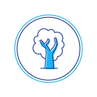 Doldurulmuş ağaç simgesi beyaz arkaplanda izole edildi. Orman sembolü. Vektör.