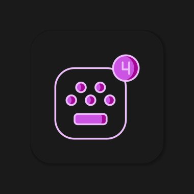 Siyah arkaplanda izole edilmiş ana hatlı Taksi mobil uygulama simgesi. Mobil uygulama taksisi. Düz çizgili, gölgeli. Vektör.