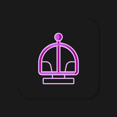 Siyah arkaplanda izole edilmiş ana hatlı atlıkarınca simgesi. Eğlence parkı. Çocuklar için eğlence parkı, eğlence parkı. Düz çizgili, gölgeli. Vektör.