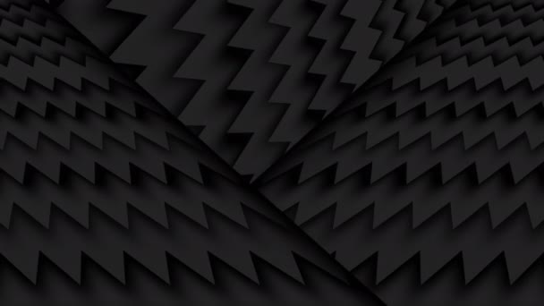 Gray and black moving zigzag lines. Seamless loop. — Stock Video