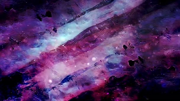 Concetto di nebulosa rosa e blu strutturato. — Video Stock