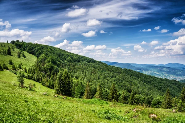 HDR widoki podczas uphill Makovytsya Ukraina — Zdjęcie stockowe