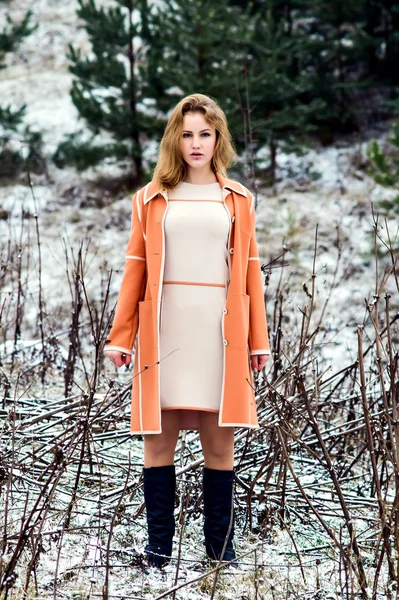Winter portret van het meisje. — Stockfoto